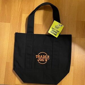 Trader Joe's Black Canvas Tote Bag